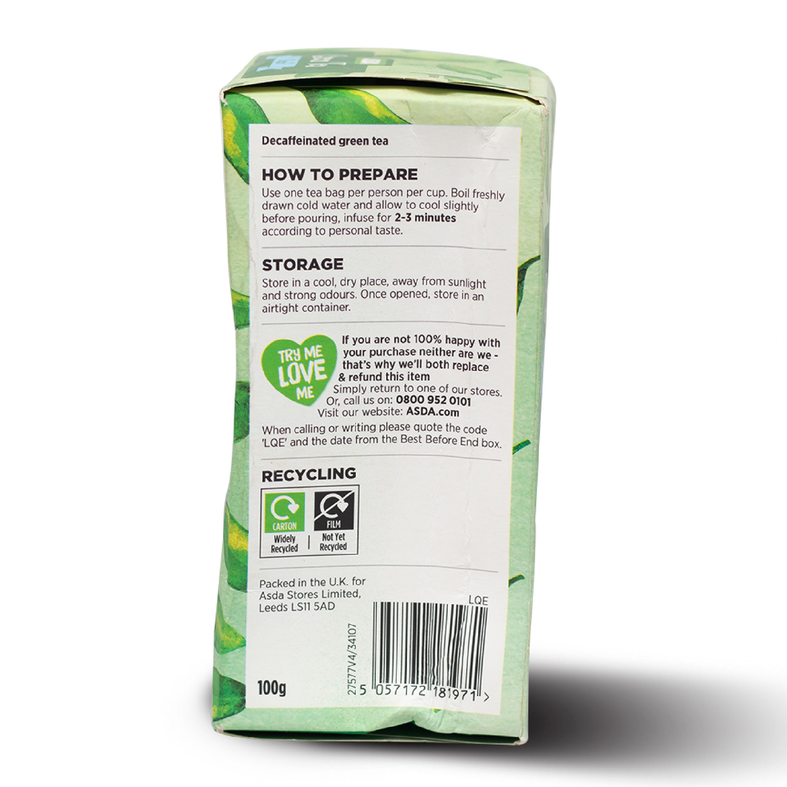 ASDA Green Tea 100g (50 Tea bags) - Mawola Traders